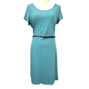 Teal short sleeve midi dress size large